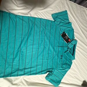 Under Armour Men's Aqua Striped Polo